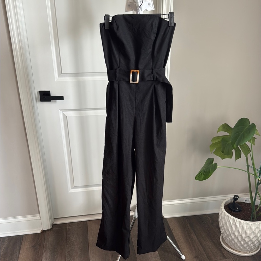 REVOLVE | Black Strapless Jumpsuit